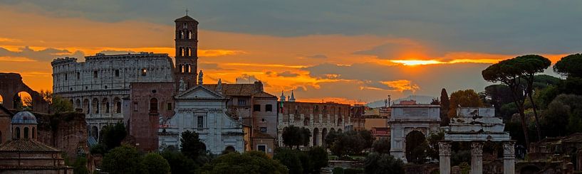Panorama de la ligne d'horizon Colisée et Forum romain à Rome par Anton de Zeeuw
