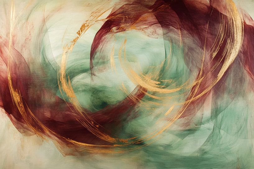 Abstrakte Farbspiralen in sanften Tönen von Poster Art Shop
