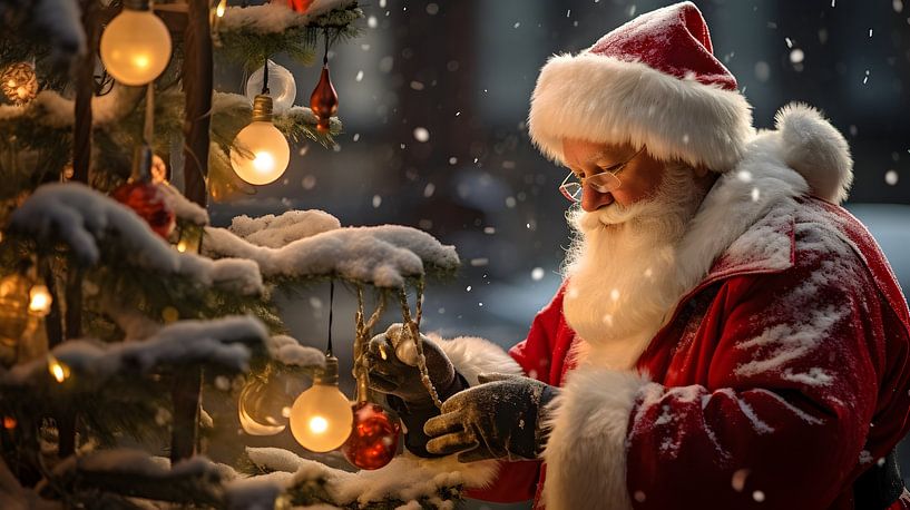 Der Weihnachtsmann im Schnee von Heike Hultsch