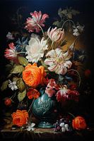 Fleurs nature morte sombre