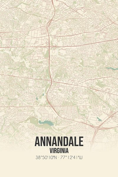 Vintage map of Annandale (Virginia), USA. by Prints of Place