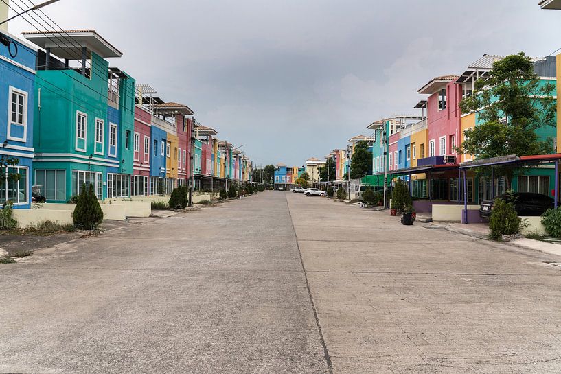 Geschilderde huizen in de straat by Marcel Derweduwen