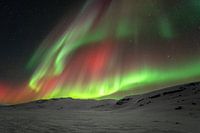 Spectacular northern lights in the mountains