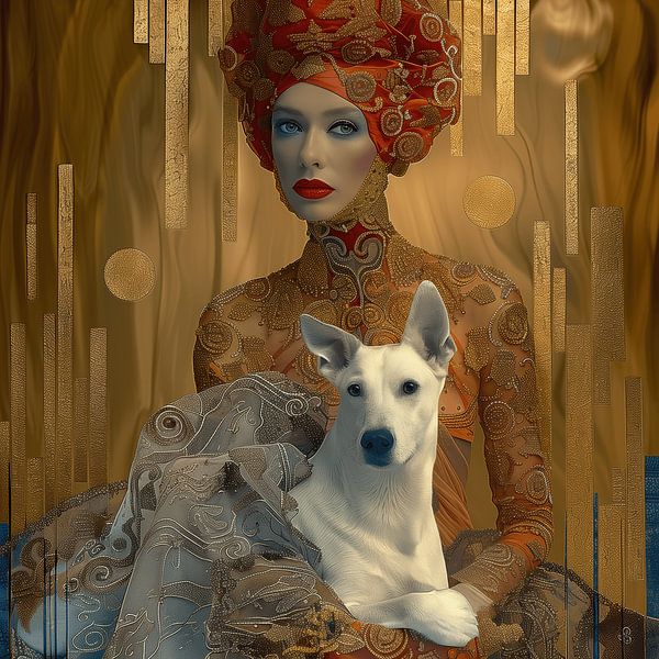 Portrait with dog by Ton Kuijpers