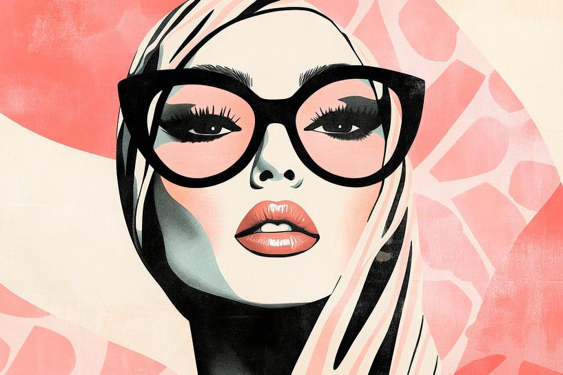 Moderne elegantie in roze en zwart van Poster Art Shop