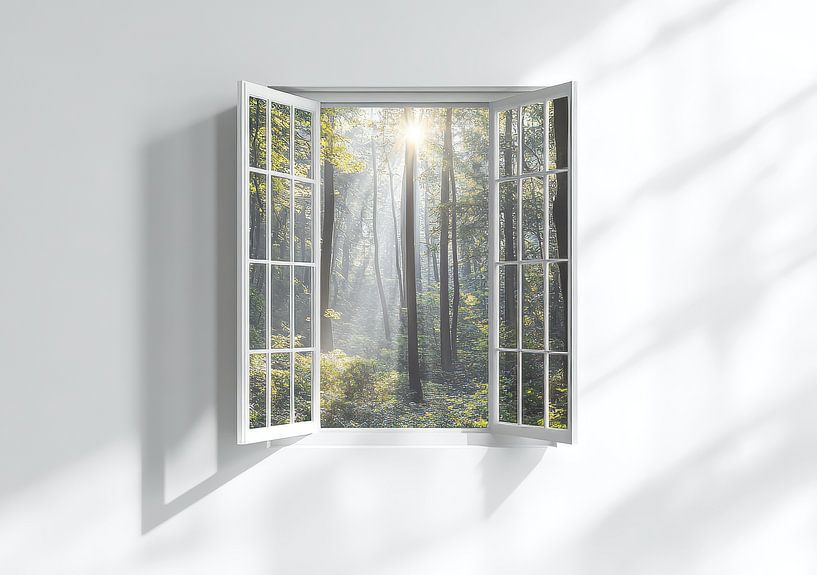 Waldblick vom Wohnzimmer aus von Egon Zitter