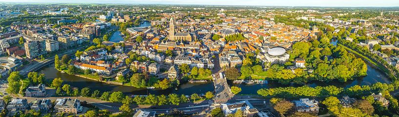 Zwolle city aerial view during a summer sunset by Sjoerd van der Wal Photography