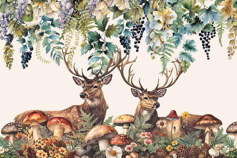 Deer Friends Woodland Forest par Andrea Haase