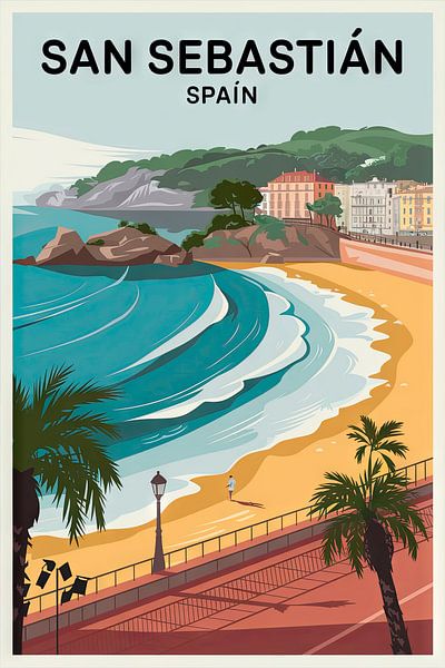 San Sebastián, Espagne par Poster Art Shop