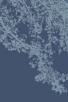 Screen print type Oak in blue earth tones