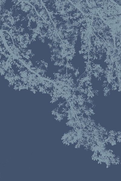 Screen print type Oak in blue earth tones by Raaf