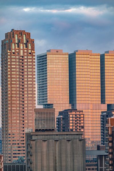 Skyline von Rotterdam bei Sonnenaufgang von Sjoerd van der Wal Fotografie