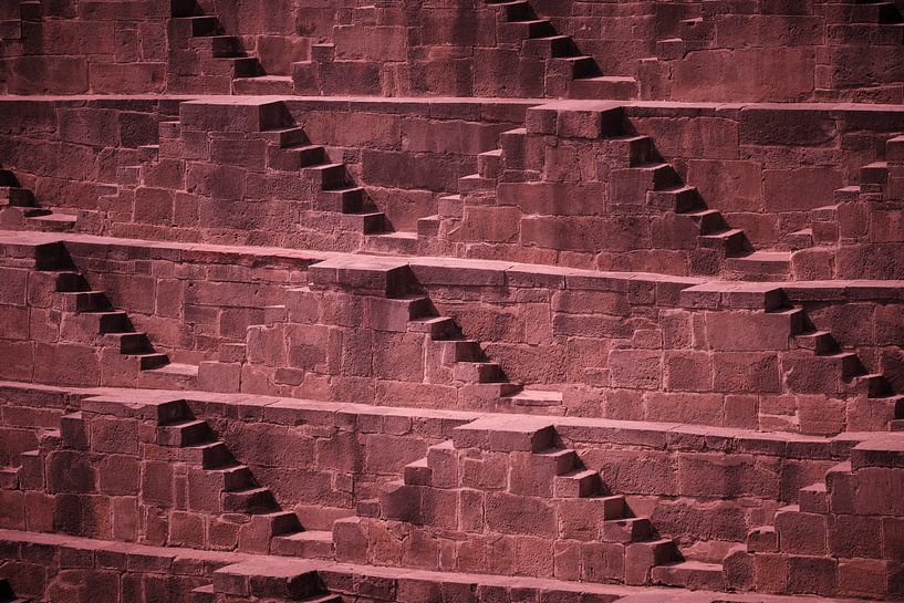 Detail of stairwell Chand Baori , India by Karel Ham