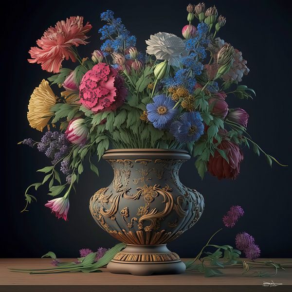 Nature morte avec des fleurs. par Gelissen Artworks