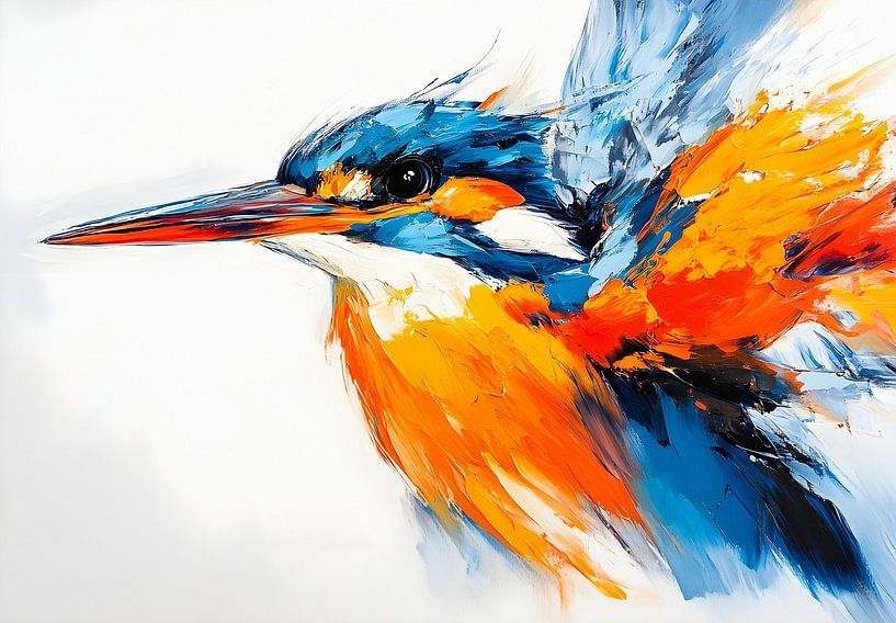 Abstraktes Eisvogel-Portrait von But First Framing