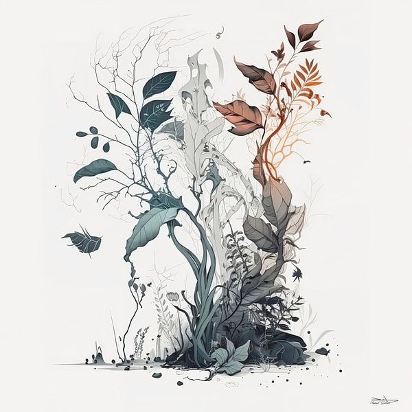 Pflanze mit ruhigen Farben von Gelissen Artworks