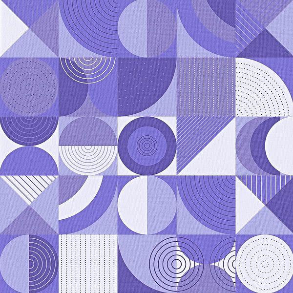 Abstrakte Retro Formen Lila von FRESH Fine Art