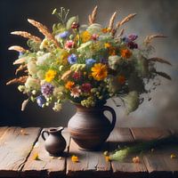 Stilleben ; Feldblumenstrauß im Stil der alten Meister