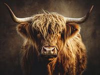 Rustic Beauty - Scottish highlander in Contemplation