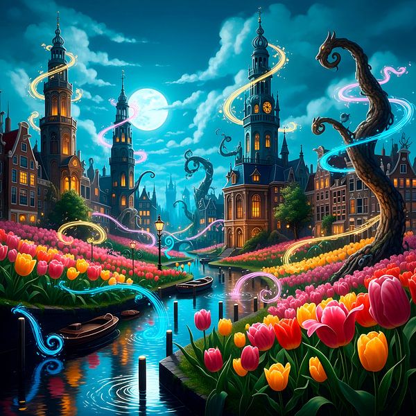 Magical Blue Moon Over Enchanted Garden City by HASANUL FAUZIE