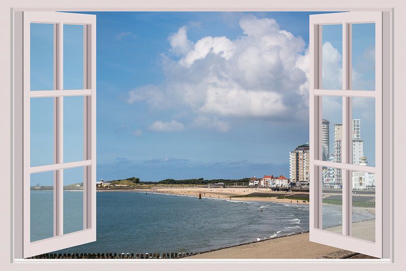 Blick auf die Westerschelde und den Strand von Nolle in Vlissingen (Zeeland) von Fotografie Jeronimo