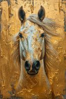 Golden Glory - Portrait de cheval en texture