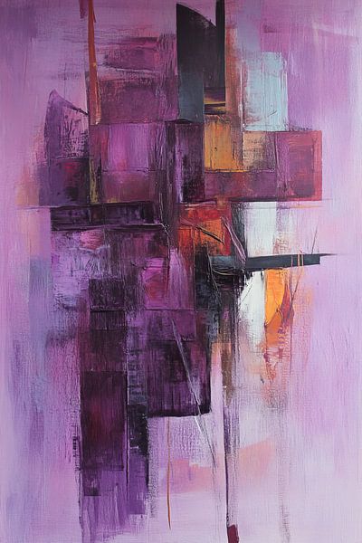 Abstract Paars Contrast van Modern Collection