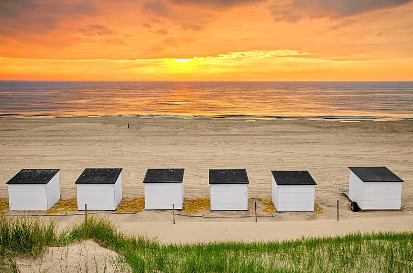 Sonnenuntergang am Strand von Texel 4 / Sunset on the beach of Texel 4 von Justin Sinner Photography (Fotograf auf Texel)