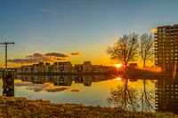 Zonsondergang aan de Piushaven
