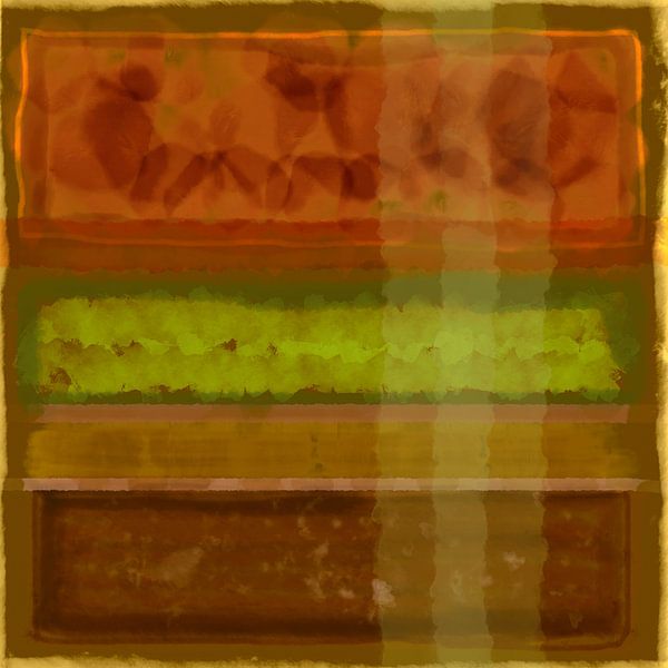 Abstraktes Aquarell in Erdtönen von Rietje Bulthuis