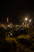 Beleuchtete Giebel am Kanal