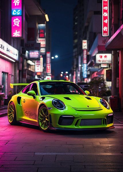 Porsche GT3 verte par Vicky Hanggara