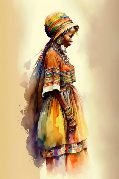 Afrika Aquarell von Preet Lambon