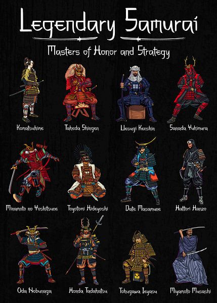 Samouraï légendaire - Maître de l'honneur et de la stratégie par Pixelbull Design