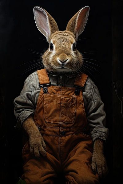 Lapin en salopette par Wall Wonder