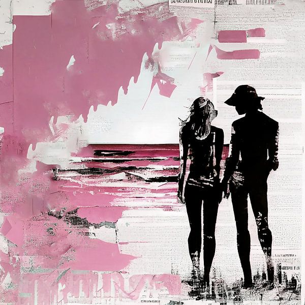 Strand mit ihrem rosa von Bianca ter Riet