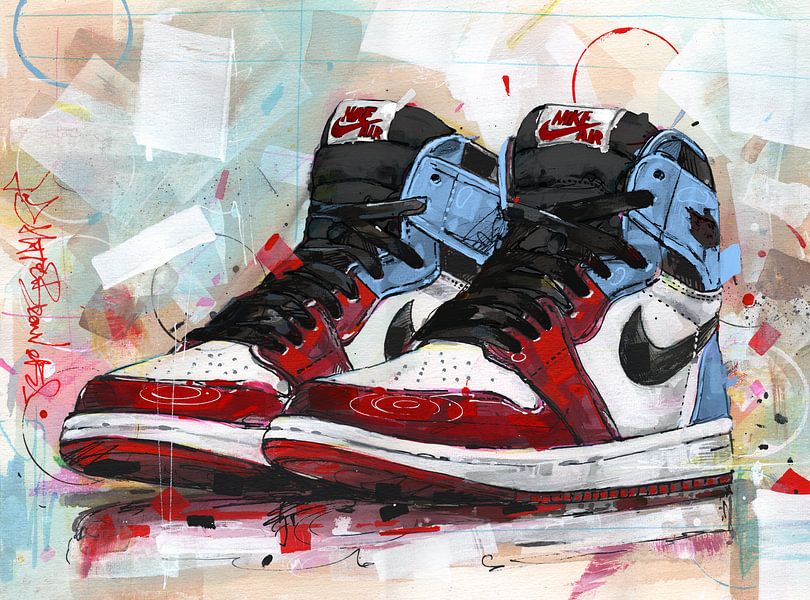 Nike Air Jordan 1 Retro High OG 'Fearless' peinture par l'artiste ...