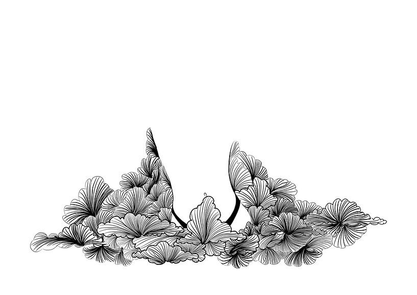 Plakat Frau - Feine Linie Illustration - Sexy - Schwarz und weiß von Studio Tosca