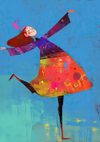 Dancing Woman | Joyous Spin von ARTEO Gemälde