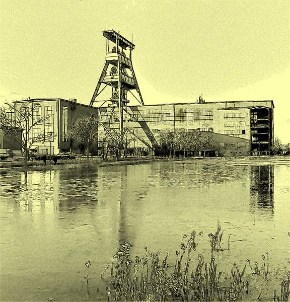 Zeche Ewald als Eisseegrafik von Edgar Schermaul