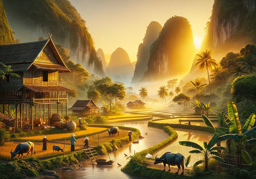 Southeast Asian Karst Village Life by Jeroen Kleiberg