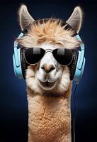 Alpaca listens to music