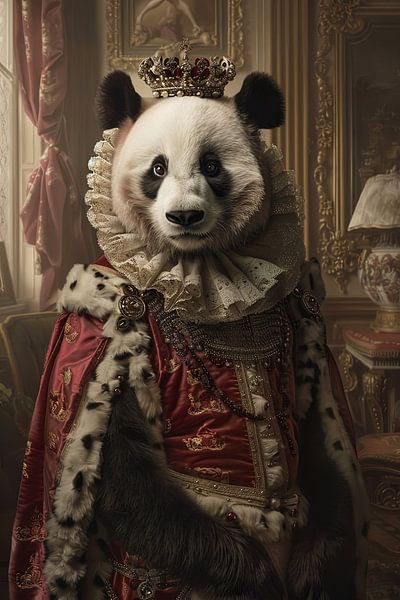 Königlicher Panda im Barockstil von Poster Art Shop