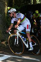 Remco Evenepoel white trousers