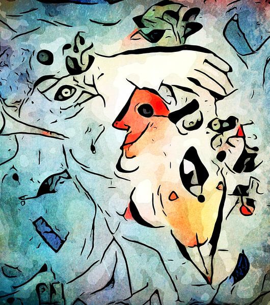 Miro meets Chagall (Le ciel bleu) by zam art
