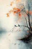 Erholsamer Herbst am See - Vogelpaare in Harmonie