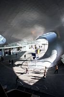 Le hall de la gare d'Arnhem vu de l'intérieur.