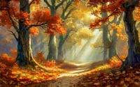 Autumn in an oak forest