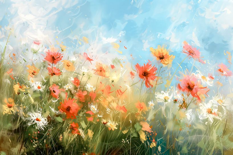 Champ de fleurs joyeux par Thea