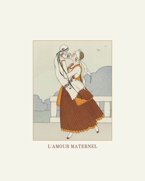 L'amour maternel - Mode historique, estampe Art Déco par NOONY